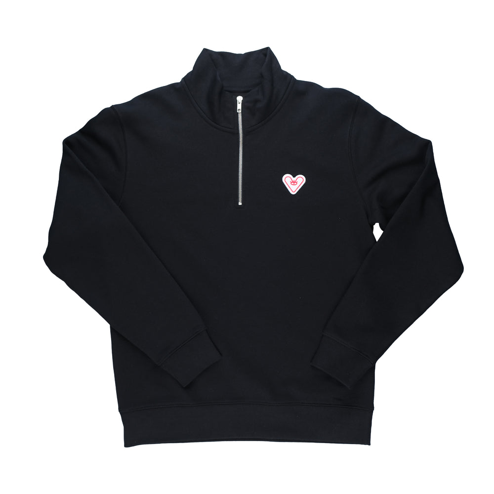 SWEATSHIRT PATCH 1/4 ZIP - Black