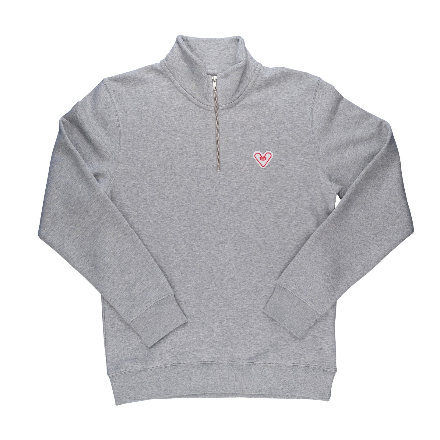 SWEATSHIRT PATCH 1/4 ZIP - Heather Grey