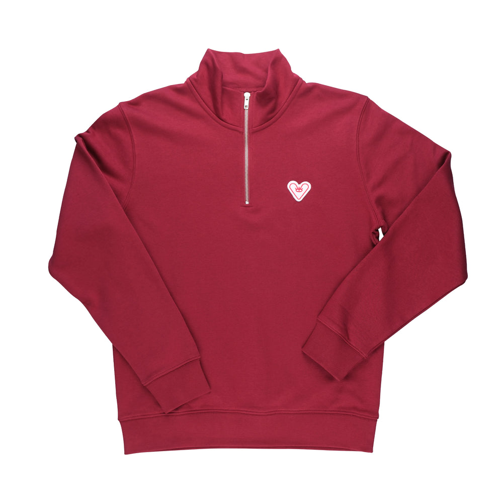 SWEATSHIRT PATCH 1/4 ZIP - Burgundy